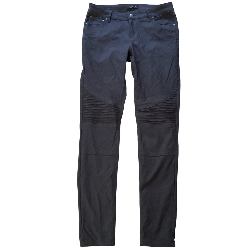 Prana Gray Moto Hiking Pants Pleated Knee Slim Fit Outdoor Trousers Womens 8 Reg